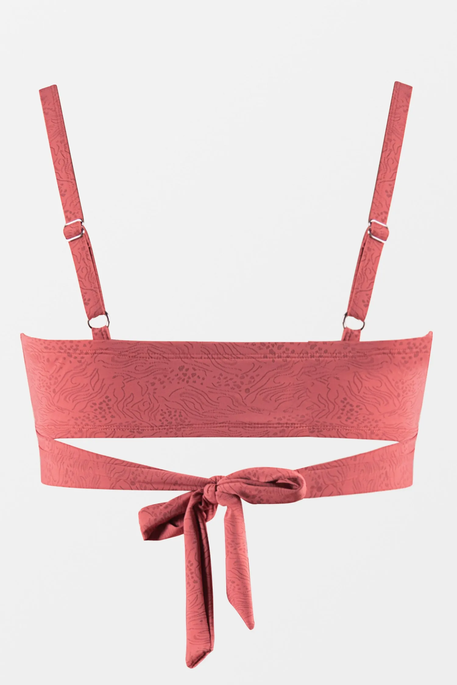 Abstract Texture Wrap Front Plus Size Bikini Top
