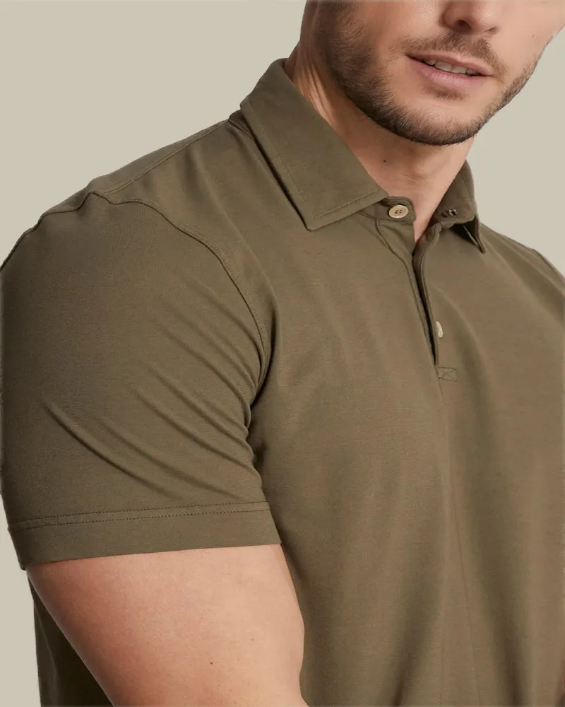 Alby Olive Quick Dry Jersey Polo