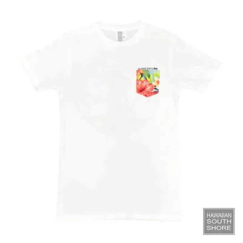 Aloha Days PERMANENT VACATION Made in Hawaii S-XL White Navy