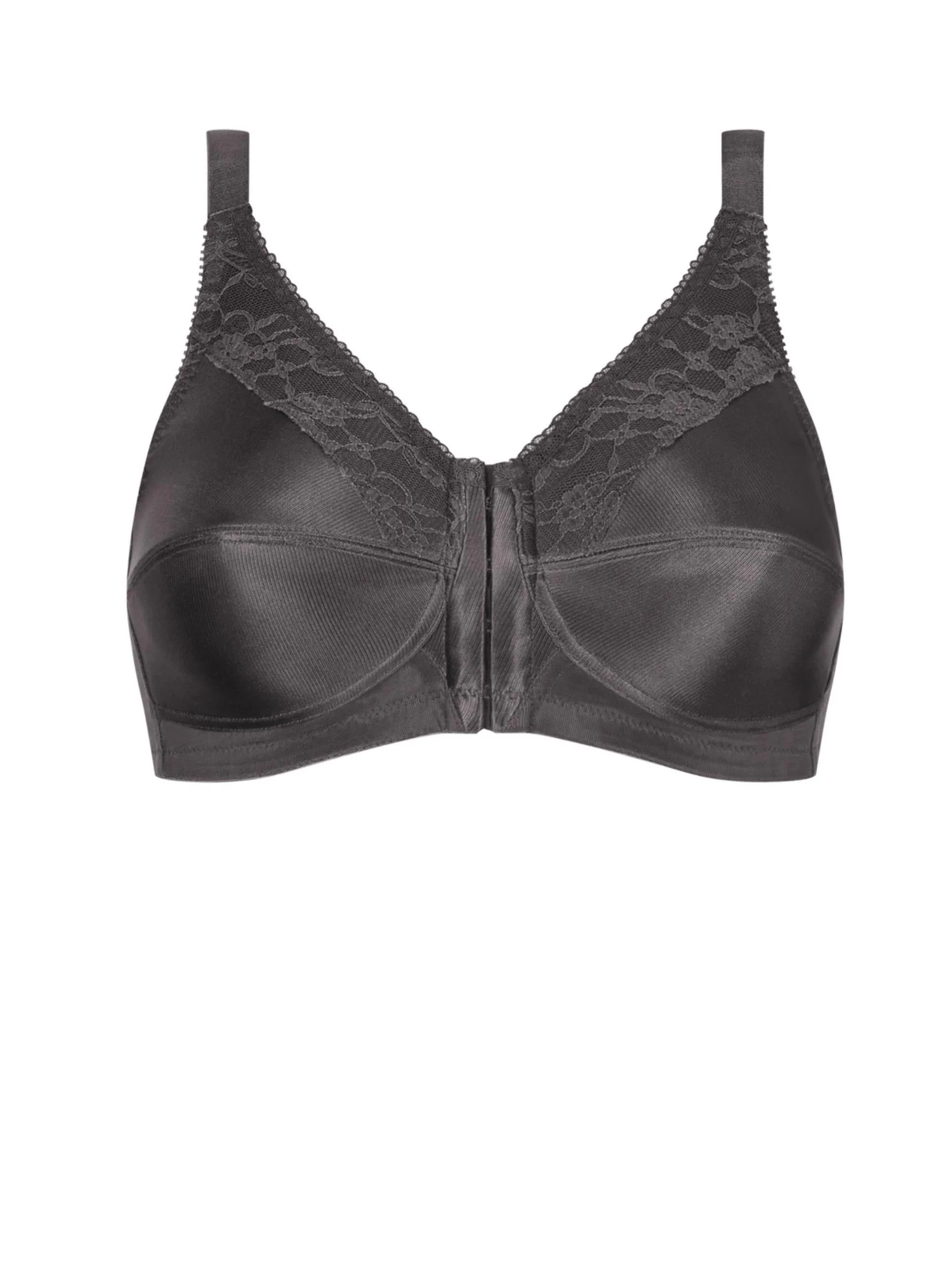 Amoena Nancy Front Fastening Mastectomy Bra - Dark Grey