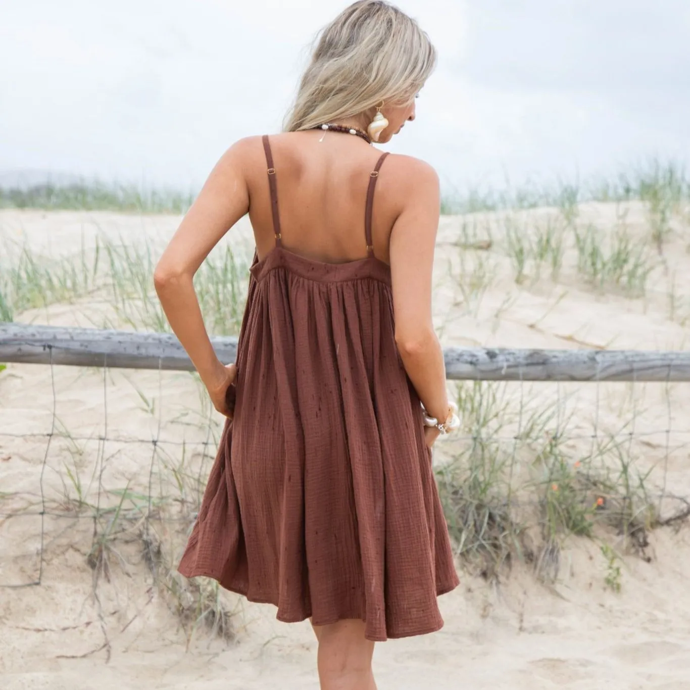 Bay Mini Dress - Brown