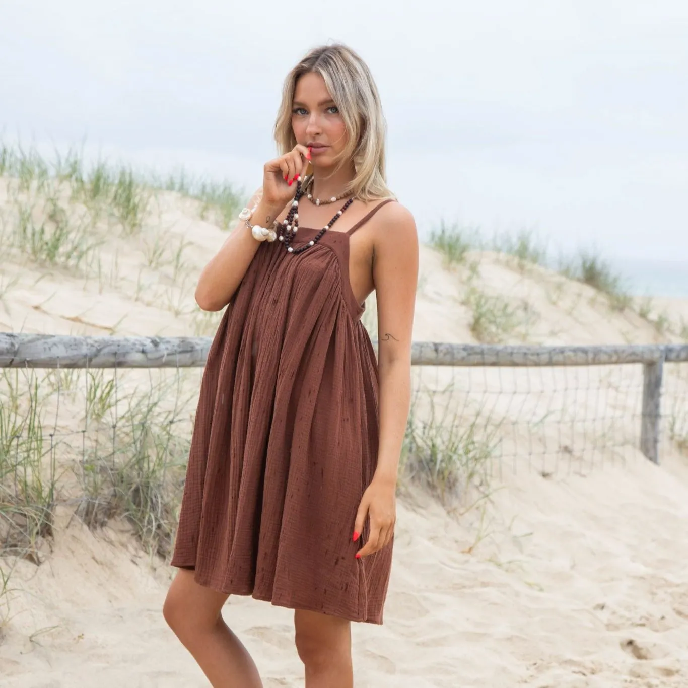 Bay Mini Dress - Brown