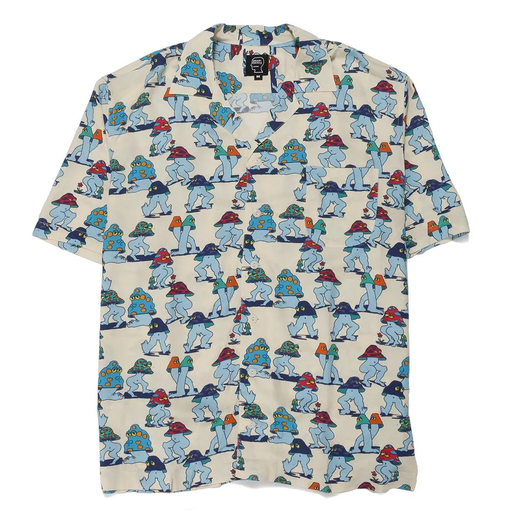 Brain Dead Mushroom Hawaiian Shirt / Natural