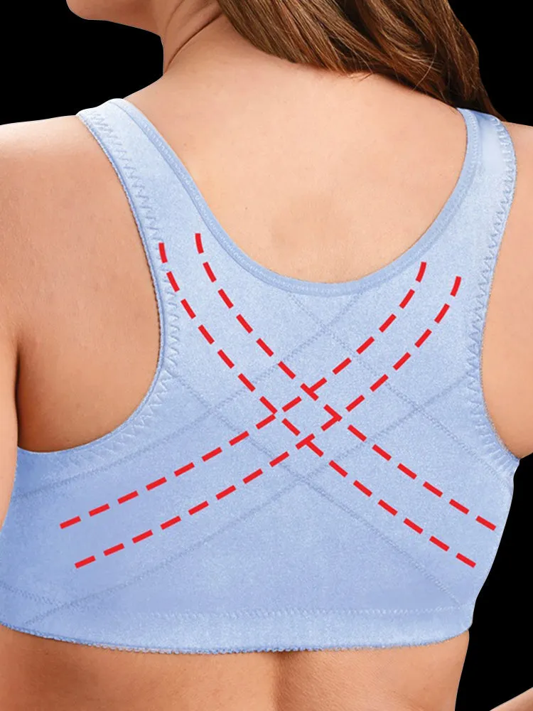 Breathable Lace Front Close Wire-free Bra