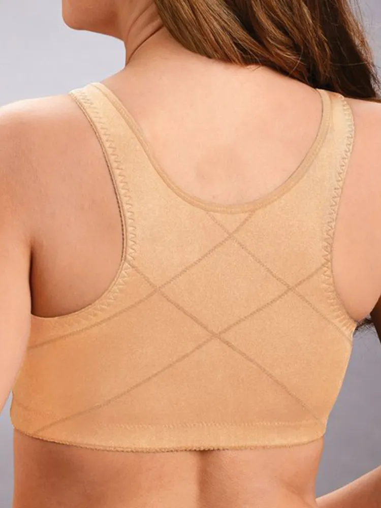 Breathable Lace Front Close Wire-free Bra