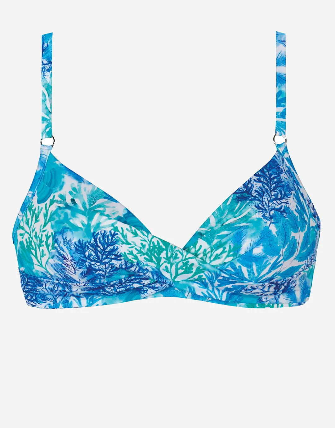 Coral Twist Front Bikini Top - Turquoise