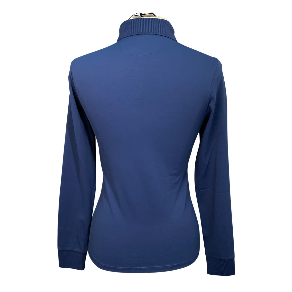 Equiline 'Evae' Long Sleeve Polo Shirt in Diplomatic Blue - Women's XS