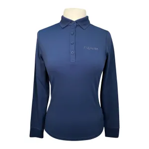 Equiline 'Evae' Long Sleeve Polo Shirt in Diplomatic Blue - Women's XS