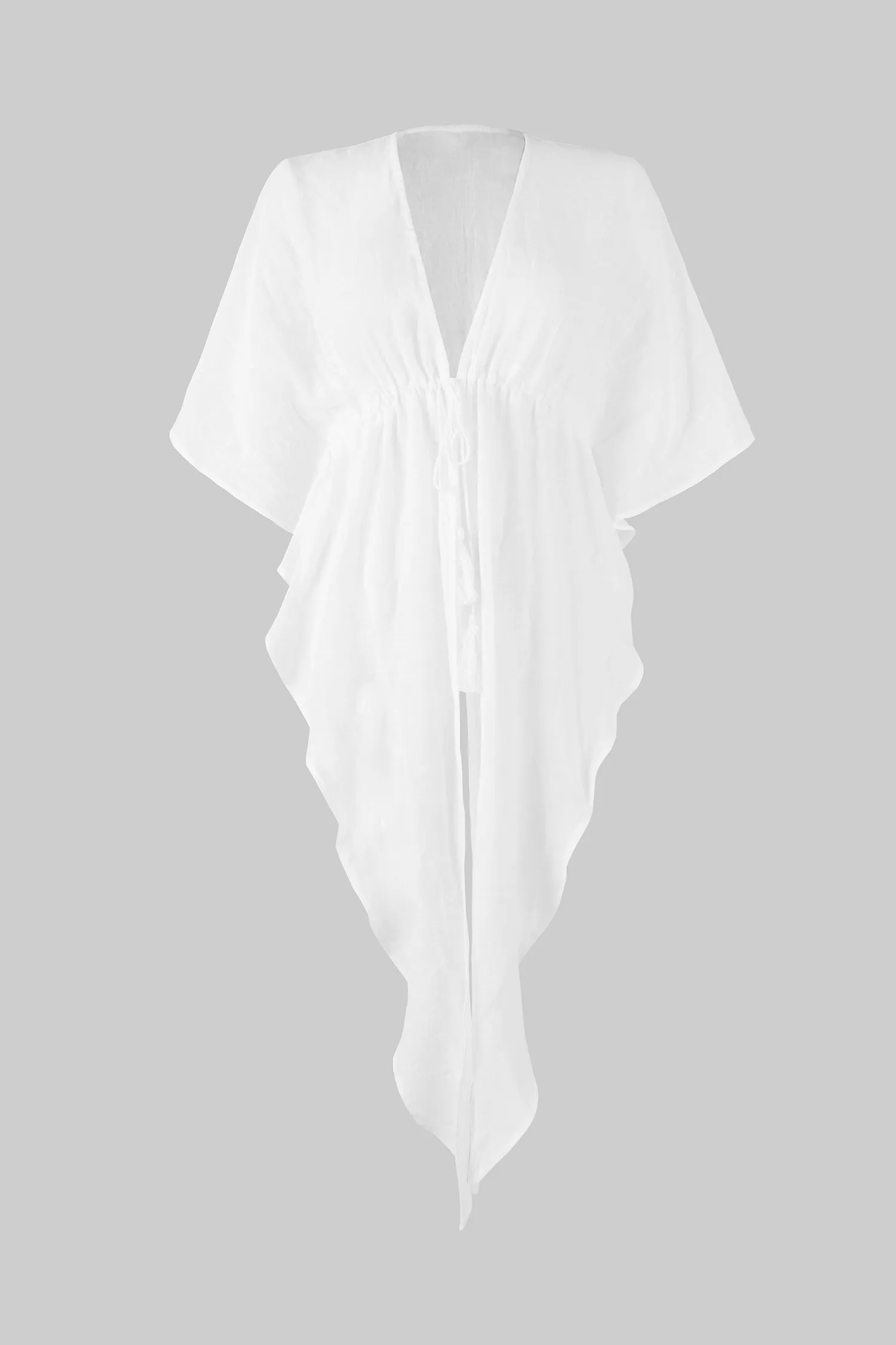 Flowy Plunging Tie Front Cover-Up Dress