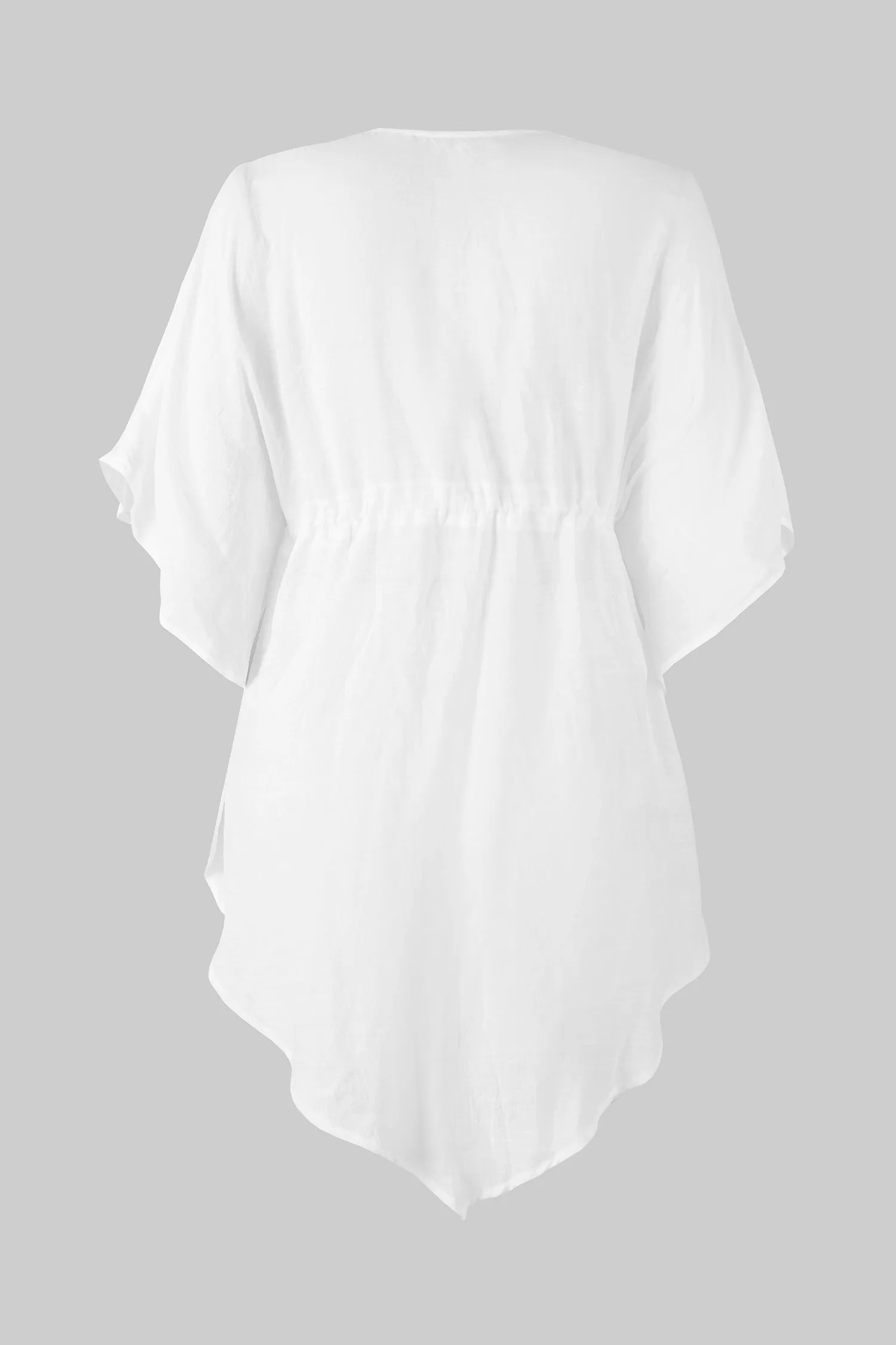 Flowy Plunging Tie Front Cover-Up Dress