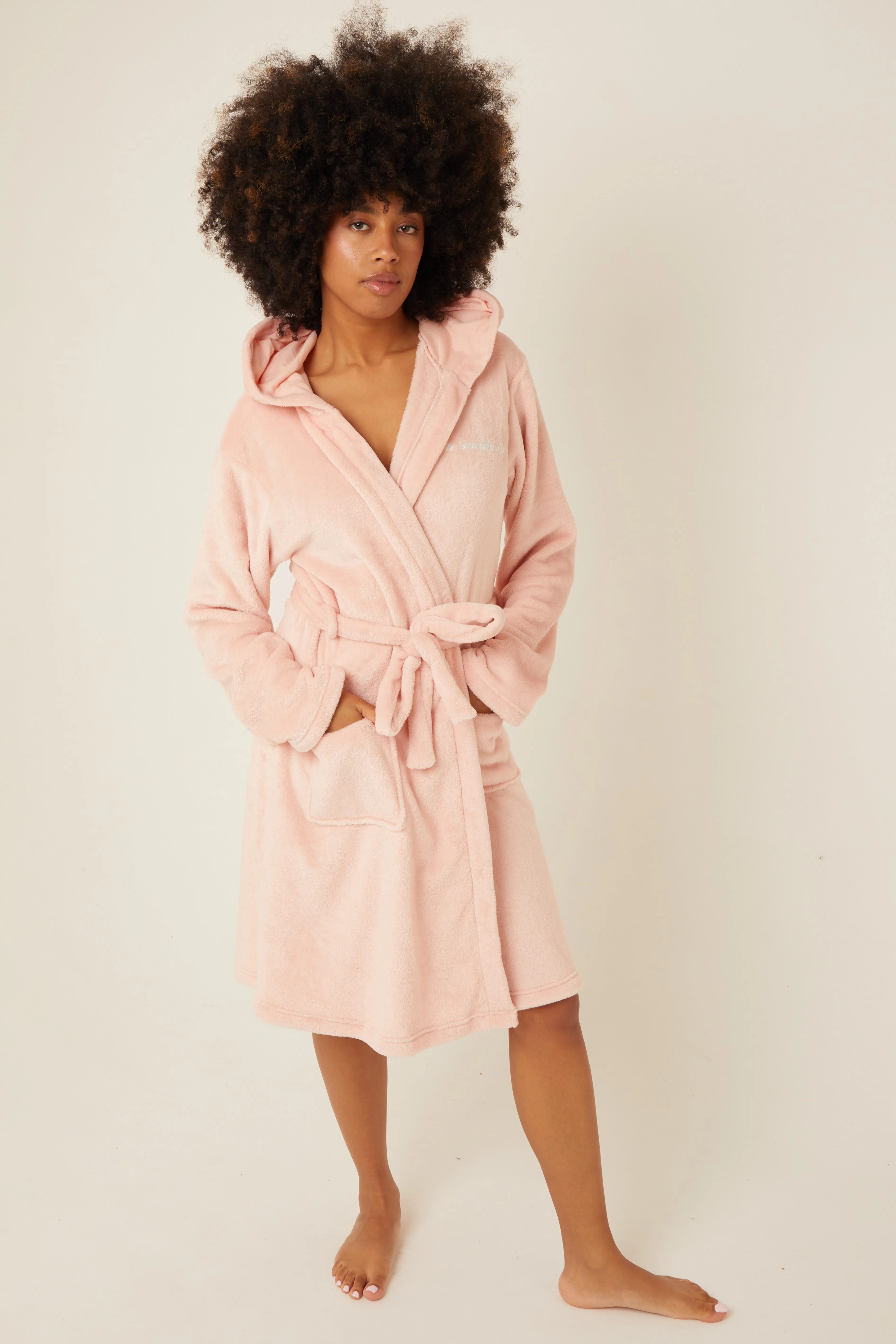 Fluffy Robe & Fluffy PJ Set Bundle - Pink