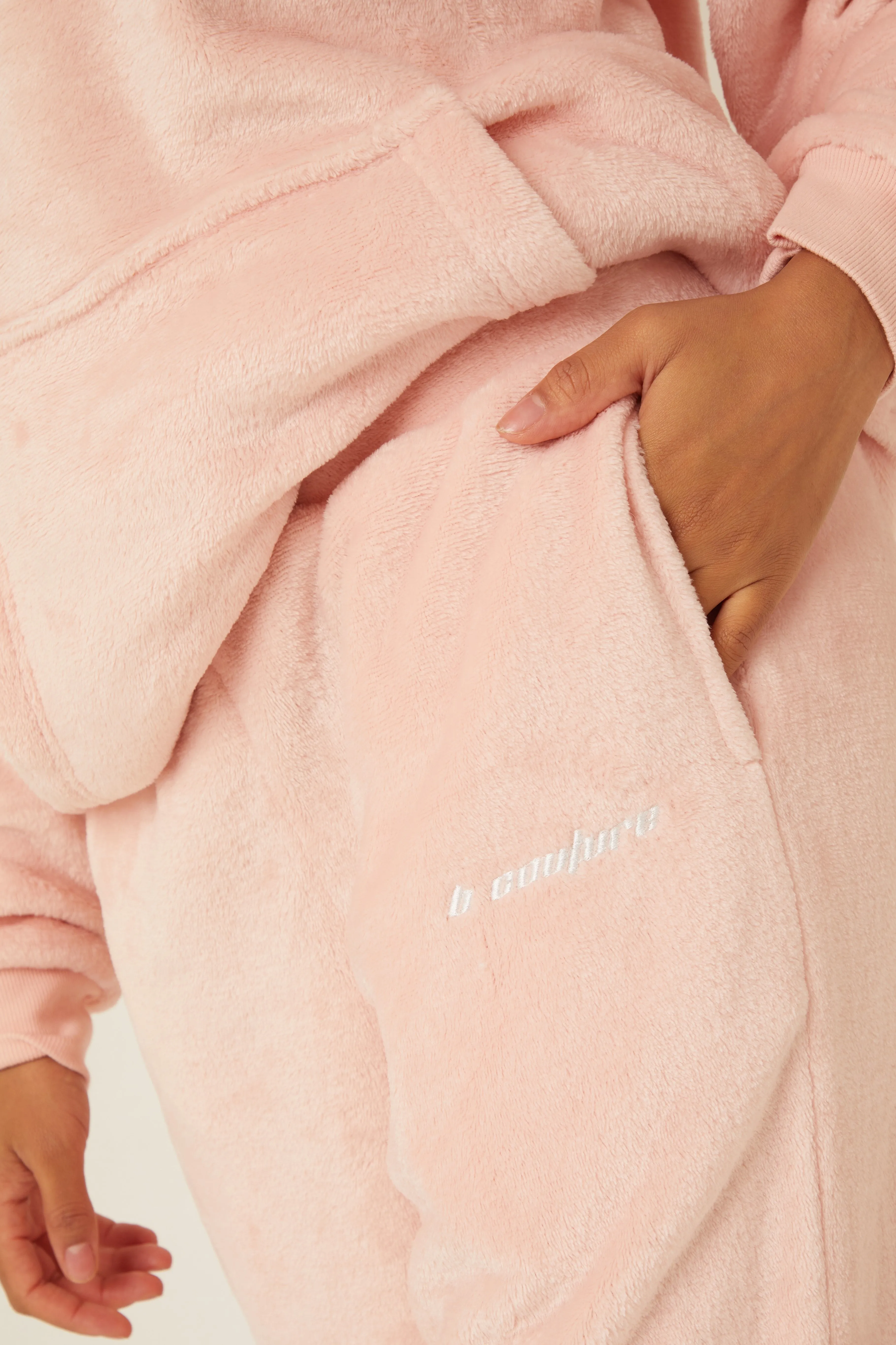 Fluffy Robe & Fluffy PJ Set Bundle - Pink