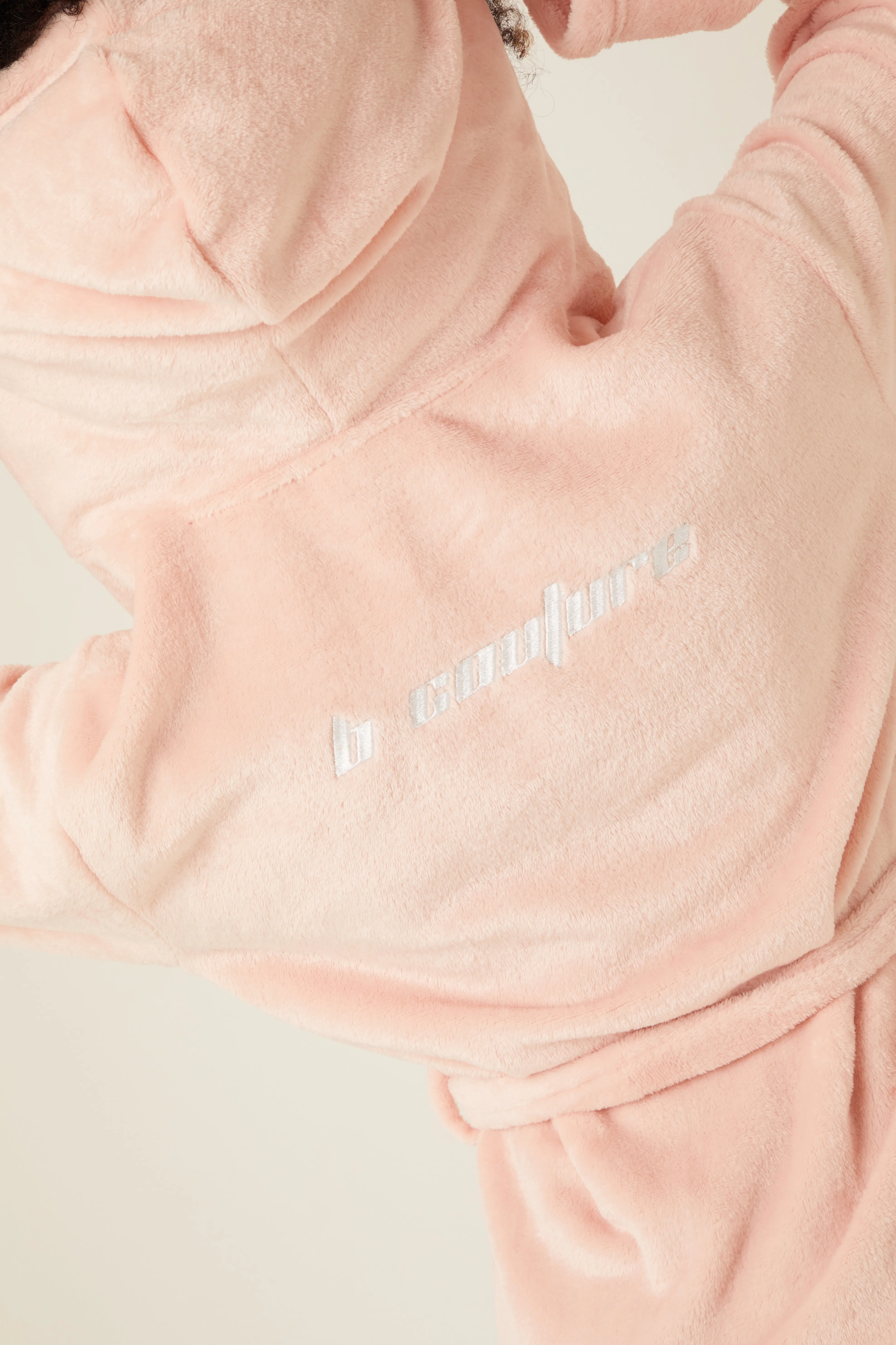 Fluffy Robe & Fluffy PJ Set Bundle - Pink
