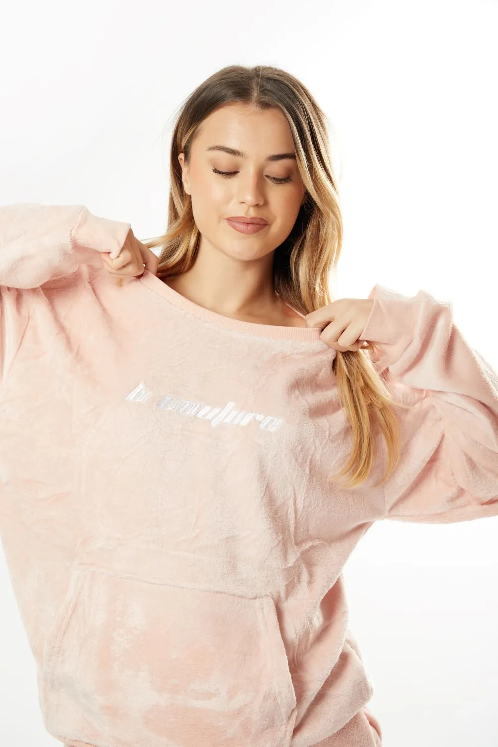 Fluffy Robe & Fluffy PJ Set Bundle - Pink