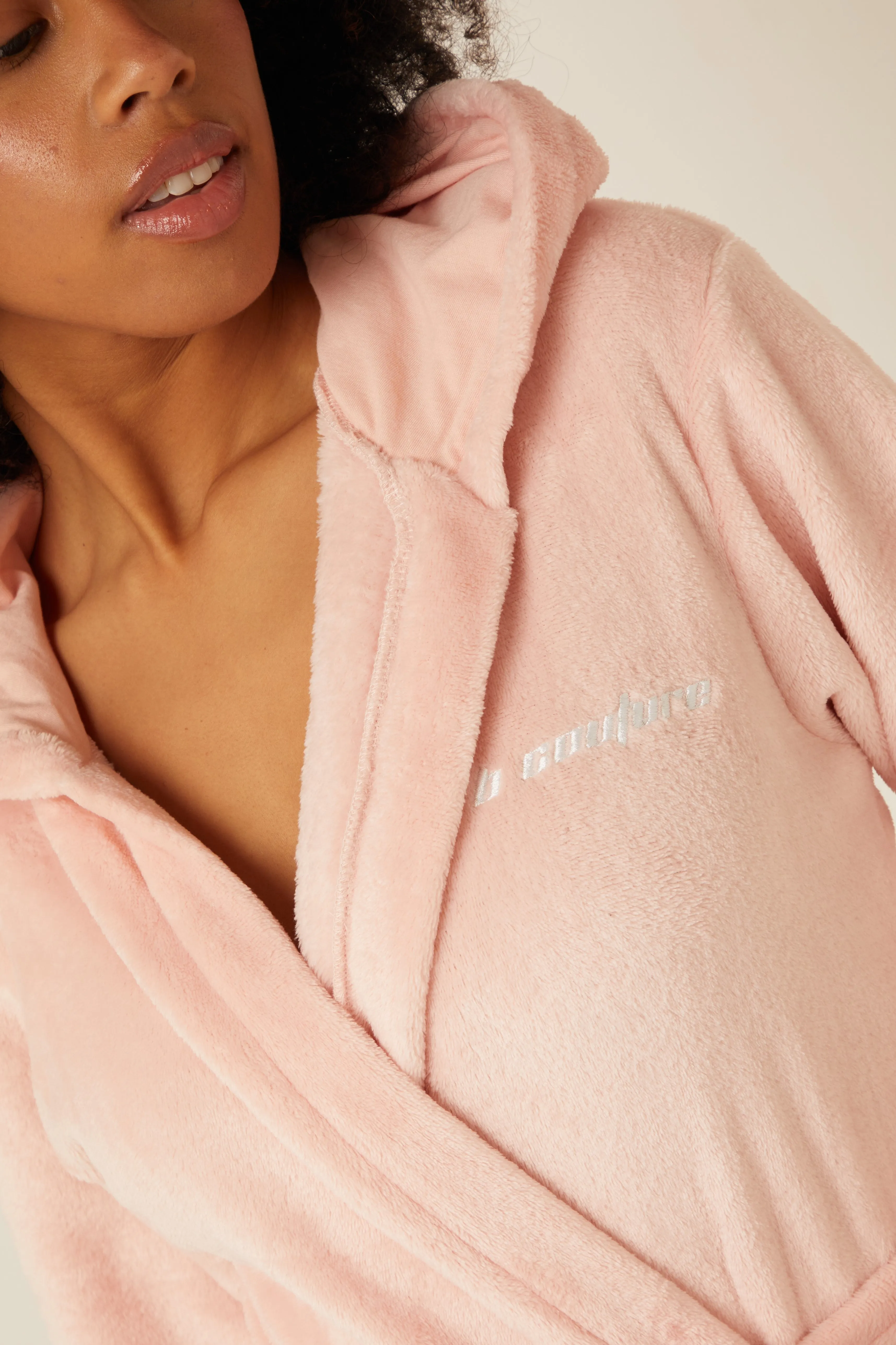 Fluffy Robe & Fluffy PJ Set Bundle - Pink