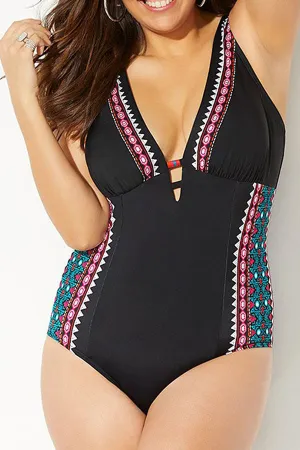 Geometric Print On-trend One Piece Swimwear