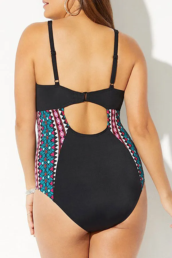 Geometric Print On-trend One Piece Swimwear