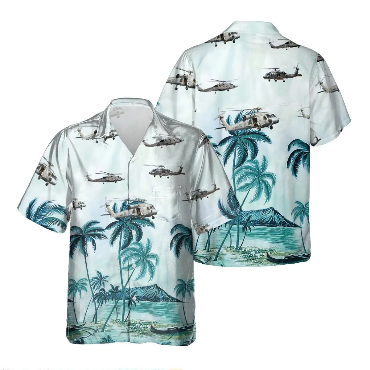 HH-60H Seahawk HH60H Hawaiian Shirt, Hawaiian Shirt for Men Dad Veteran, Patriot Day, Aircraft Shirt