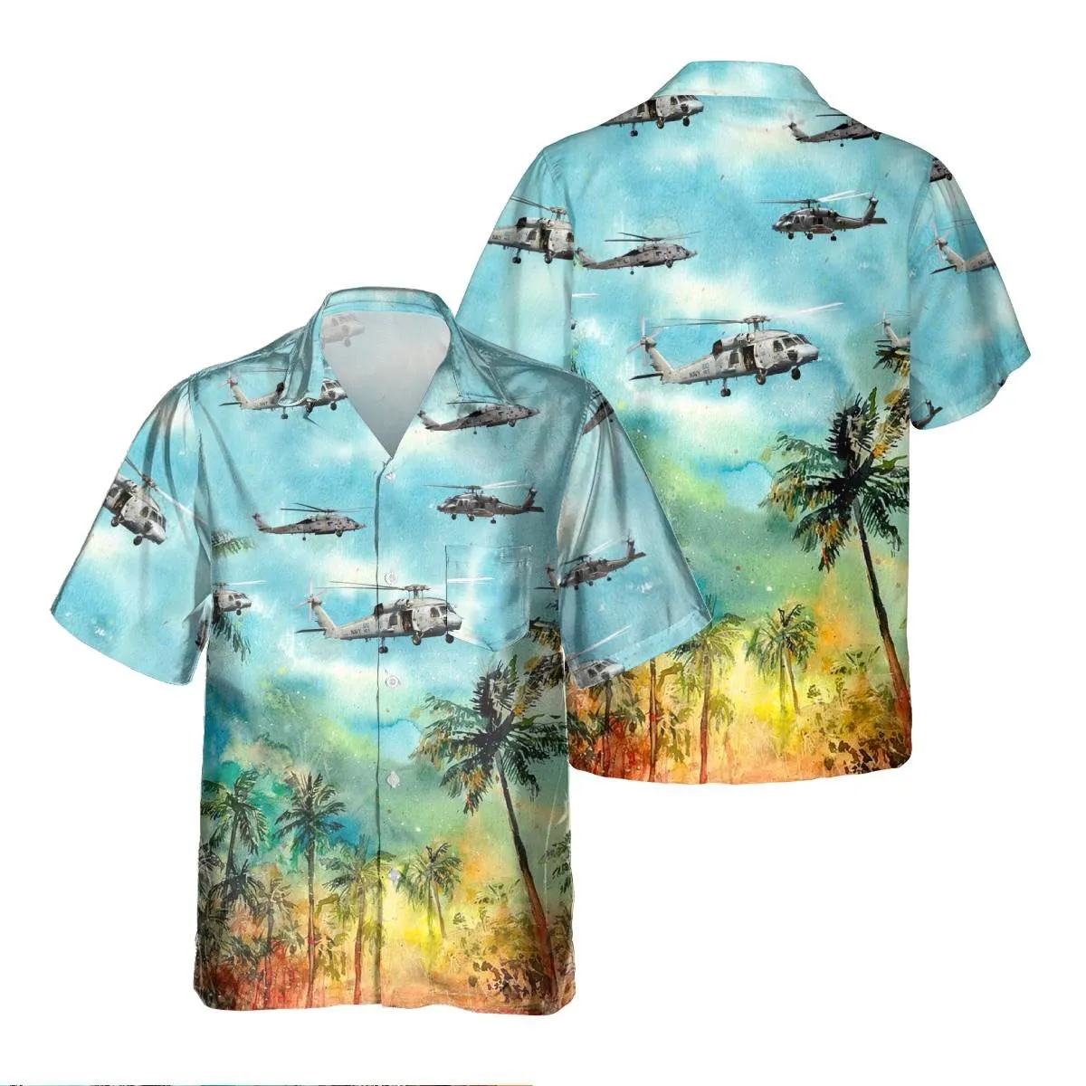 HH-60H Seahawk HH60H Hawaiian Shirt, Hawaiian Shirt for Men Dad Veteran, Patriot Day, Aircraft Shirt