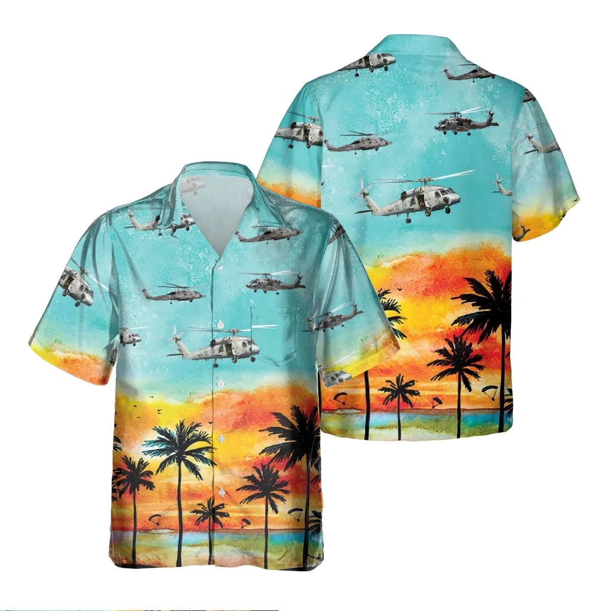 HH-60H Seahawk HH60H Hawaiian Shirt, Hawaiian Shirt for Men Dad Veteran, Patriot Day, Aircraft Shirt
