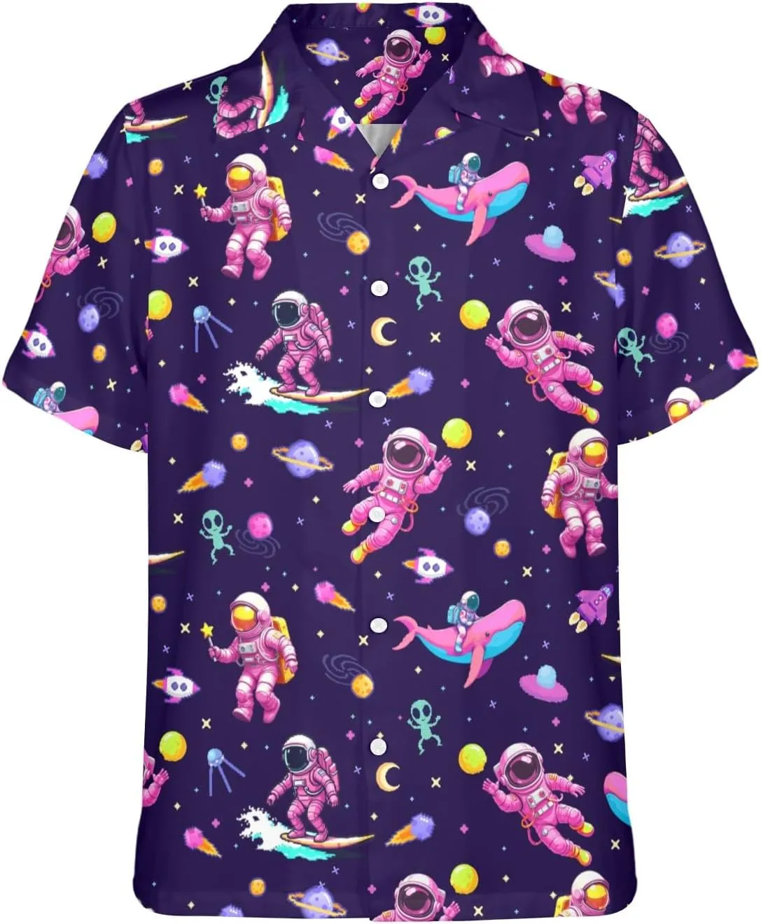 HUGLAZY 4th of July Outfit Funny Hawaiian Shirt for Men Short Sleeve Button Down Shirts Party Outfits