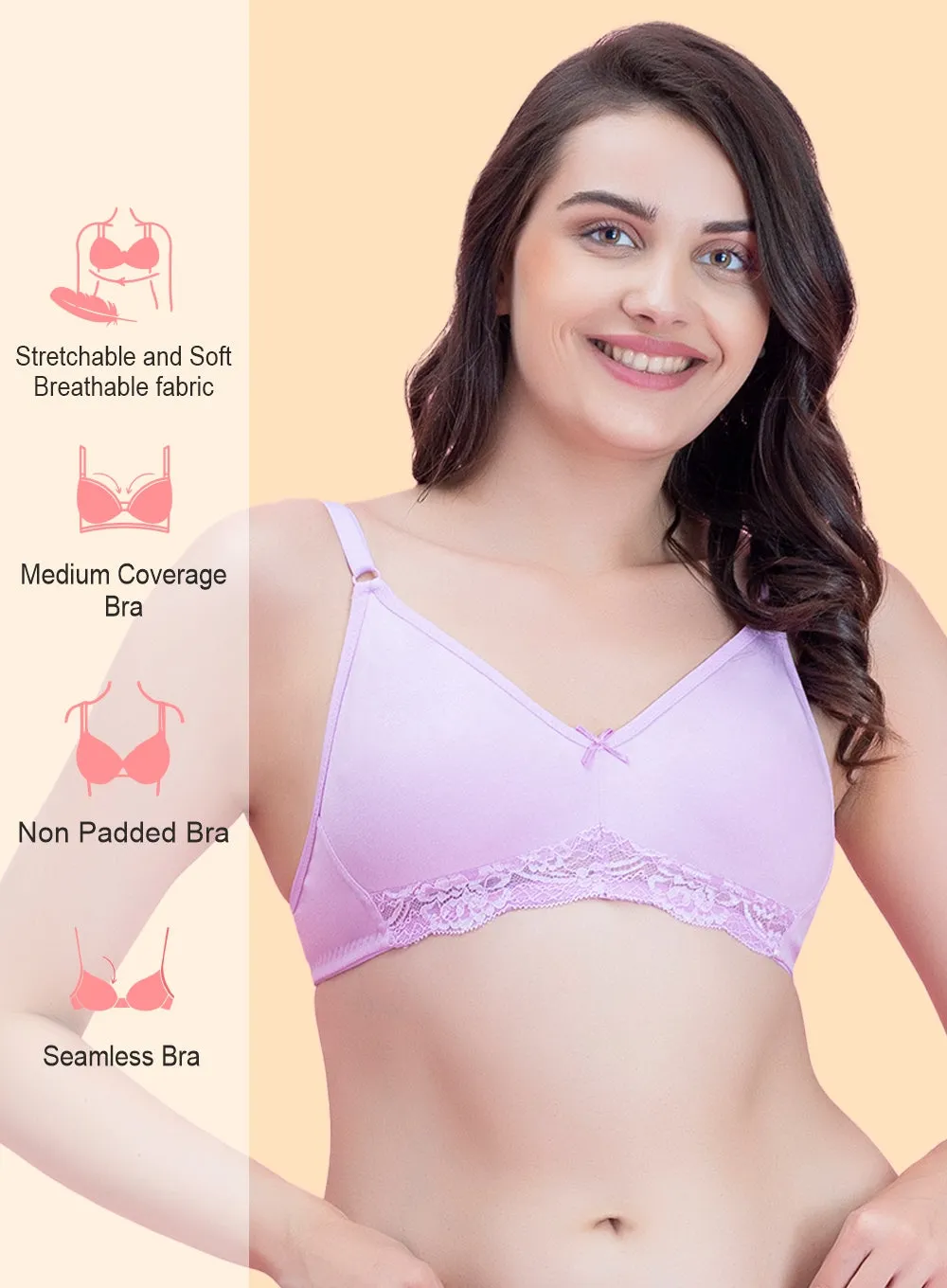 Lace Non-Padded Wire-Free BRA (PBBR1043)
