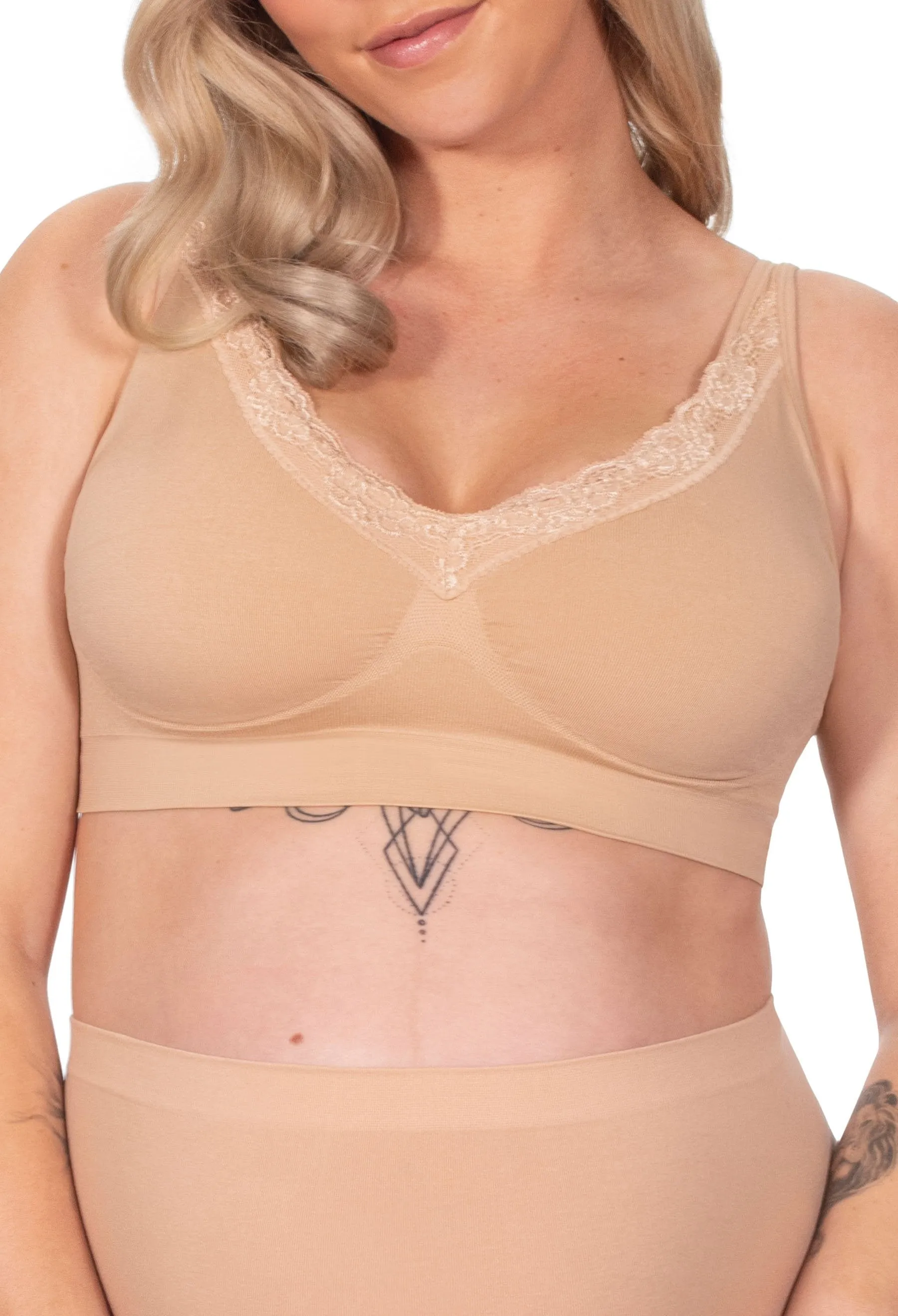 Lightweight Wire Free Pregnancy Bra   Band Extender Set
