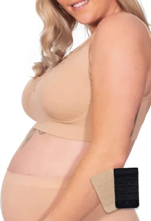 Lightweight Wire Free Pregnancy Bra   Band Extender Set