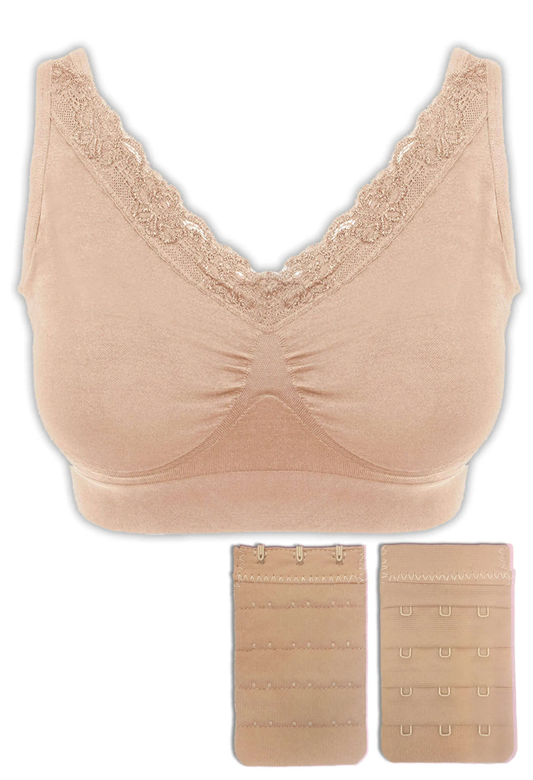 Lightweight Wire Free Pregnancy Bra   Band Extender Set