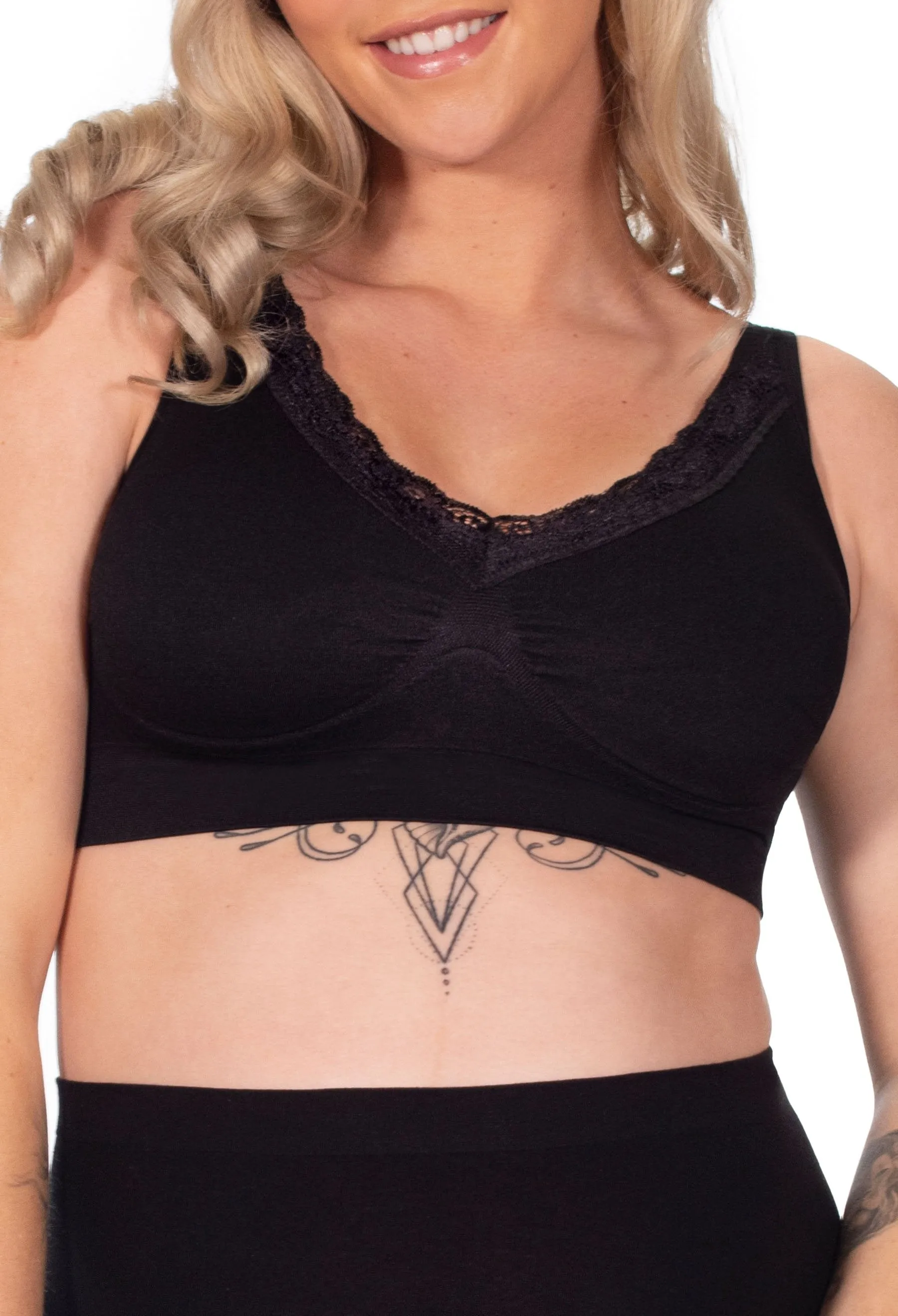 Lightweight Wire Free Pregnancy Bra   Band Extender Set