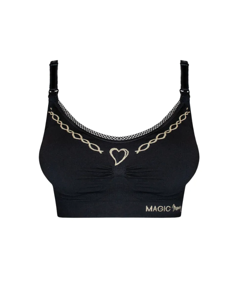 Magic Body Fashion Black/Latte Fancy Mama Wire Free Nursing Bra