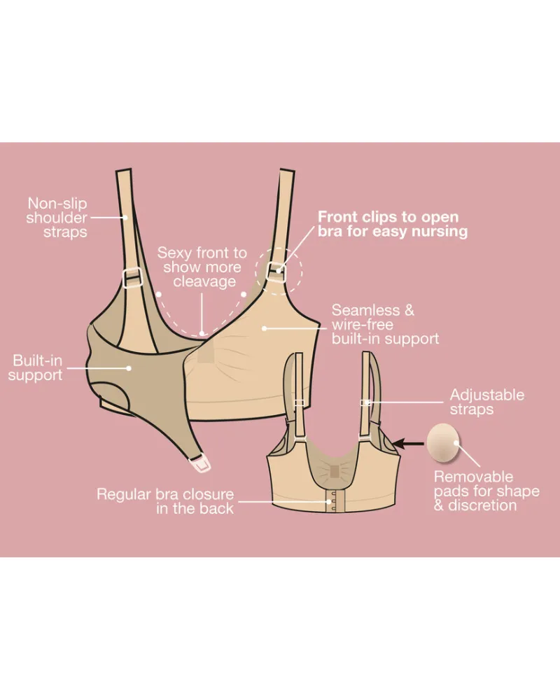 Magic Body Fashion Black/Latte Fancy Mama Wire Free Nursing Bra
