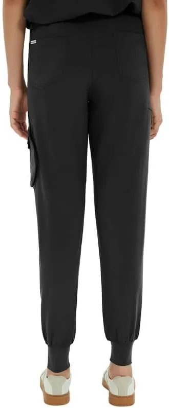 Medical Scrub Pants for Women  Mid Rise Jogger Pants with Yoga Waistband, 4-Way Stretch, Anti-Wrinkle & 8 Pockets