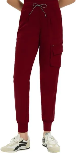 Medical Scrub Pants for Women  Mid Rise Jogger Pants with Yoga Waistband, 4-Way Stretch, Anti-Wrinkle & 8 Pockets