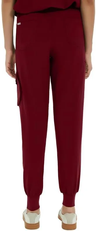 Medical Scrub Pants for Women  Mid Rise Jogger Pants with Yoga Waistband, 4-Way Stretch, Anti-Wrinkle & 8 Pockets
