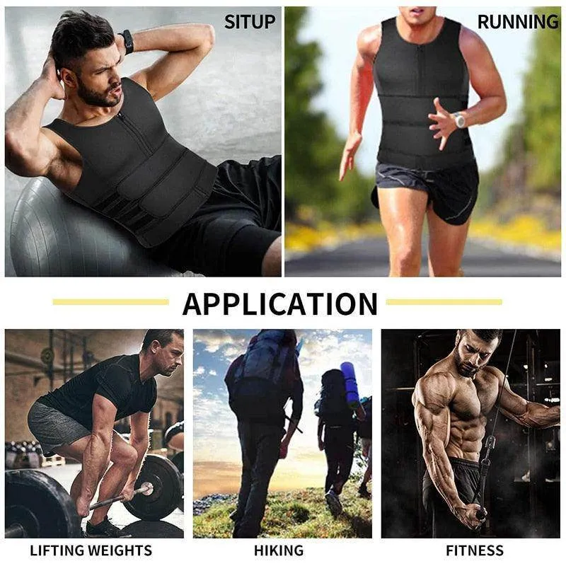 Mens Body Shaper Vest Waist Trainer Slimming Workout Under
