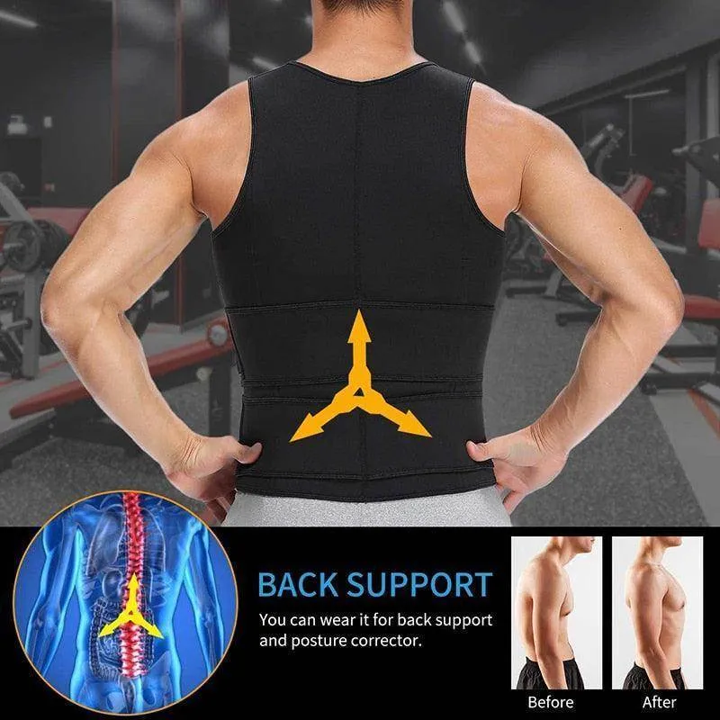 Mens Body Shaper Vest Waist Trainer Slimming Workout Under