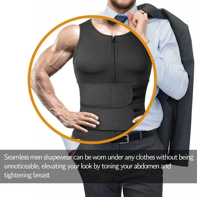 Mens Body Shaper Vest Waist Trainer Slimming Workout Under
