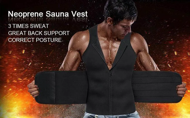 Mens Body Shaper Vest Waist Trainer Slimming Workout Under