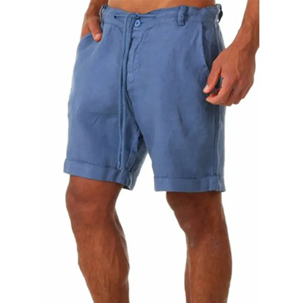 Men's Cotton Linen Shorts - Summer Streetwear with Breathable Fabric