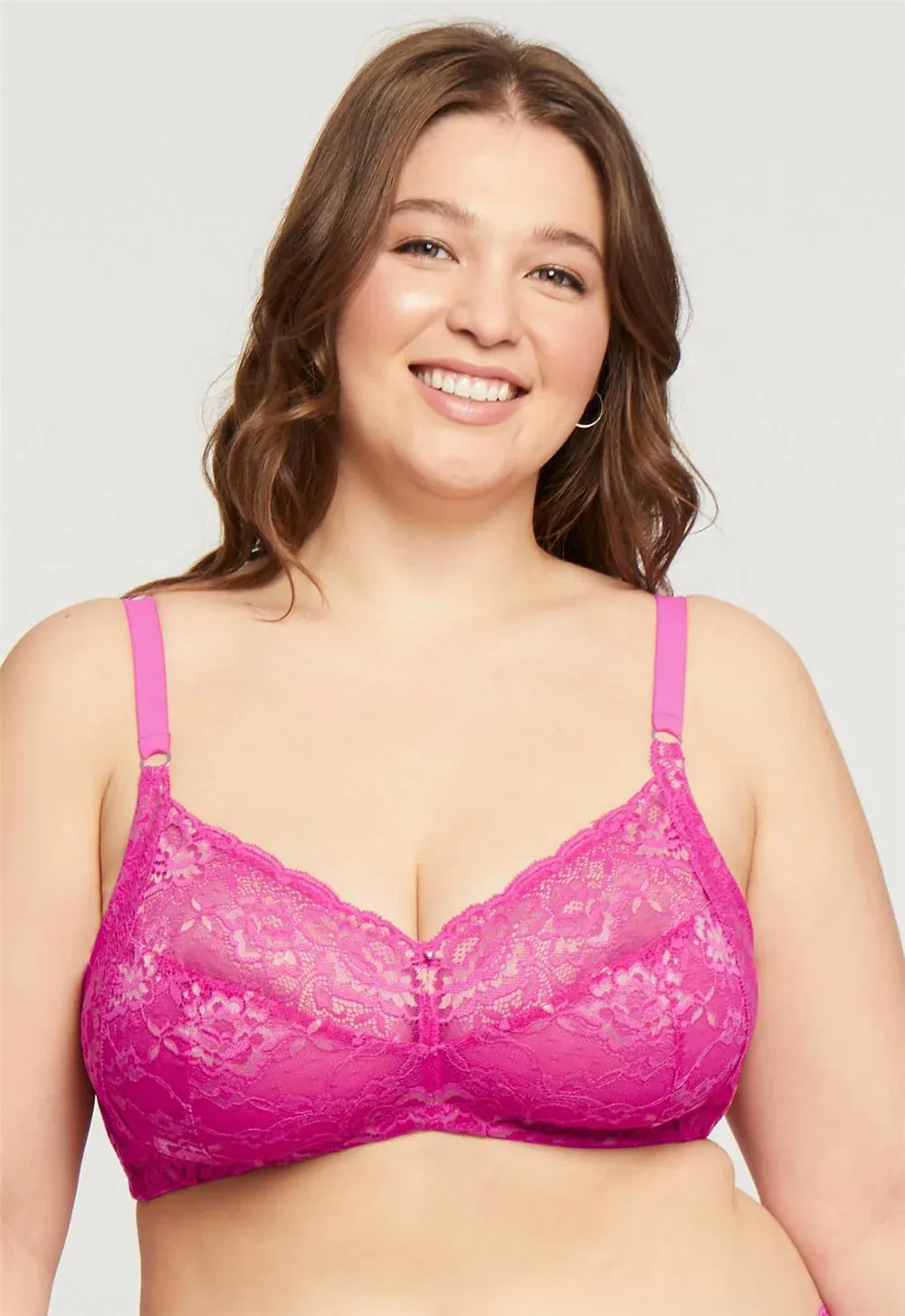 MONTELLE 9325 HALO WIRE-FREE BRA IN WATERMELON/CHAMPAGNE