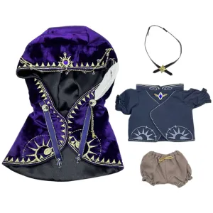 niannyyhouse 20cm Plush Doll Clothes Purple Magic Cloak Robe Belt Pants Priest Outfit 8in Dolls Dress Up Accessories