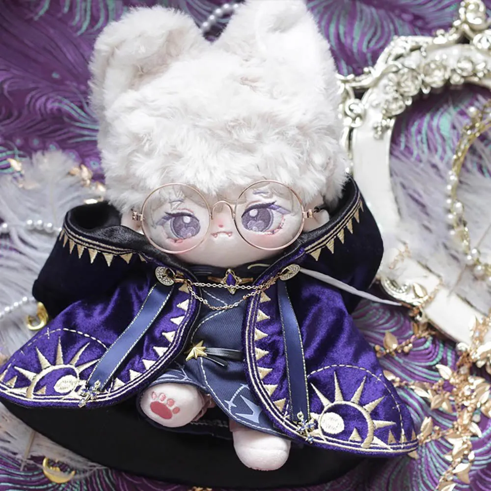 niannyyhouse 20cm Plush Doll Clothes Purple Magic Cloak Robe Belt Pants Priest Outfit 8in Dolls Dress Up Accessories