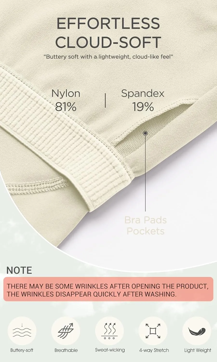 ODODOS Cloud Feeling Tank Bra for Women U Back Wirefree Longline Sports Bra Yoga Crop Top