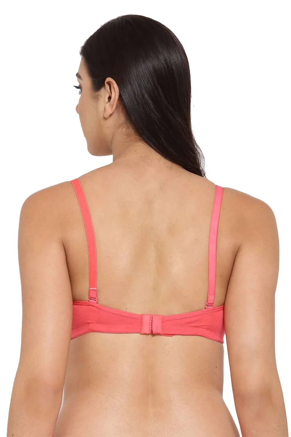 Organic Cotton Antimicrobial Padded t-shirt Bra-ISB104-Bright Pink-