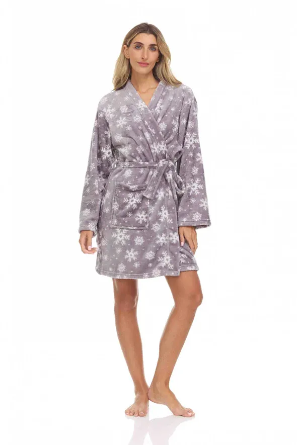 Pajama Set Plush 36 Robe Soft Grey