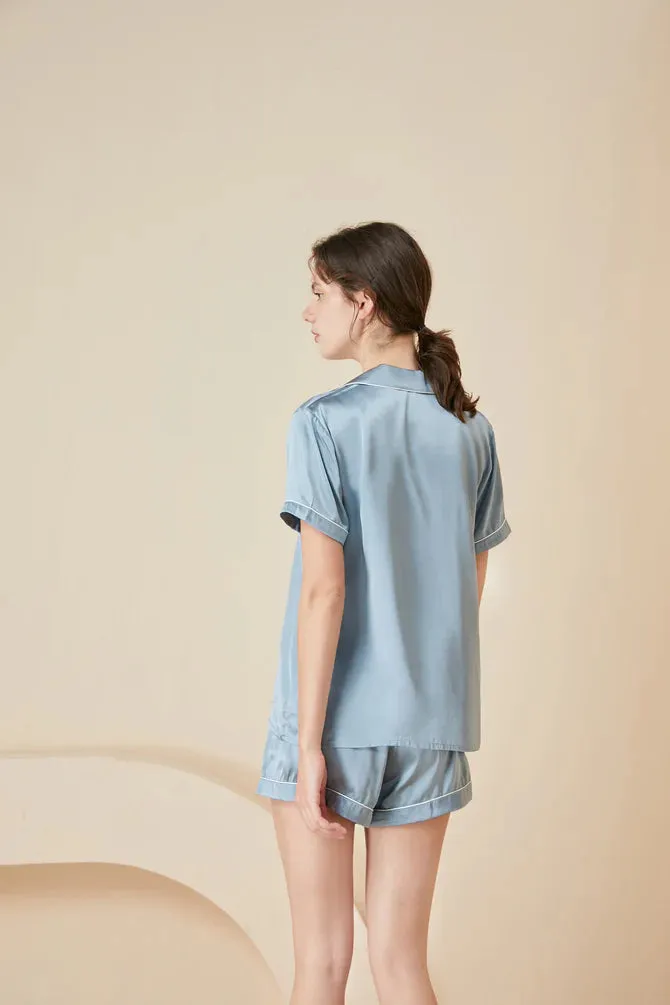 Pure Silk Pajamas Shorts Set For Women