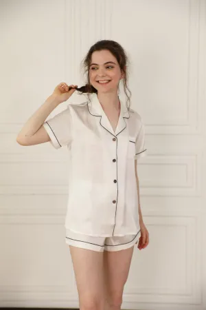 Pure Silk Pajamas Shorts Set For Women