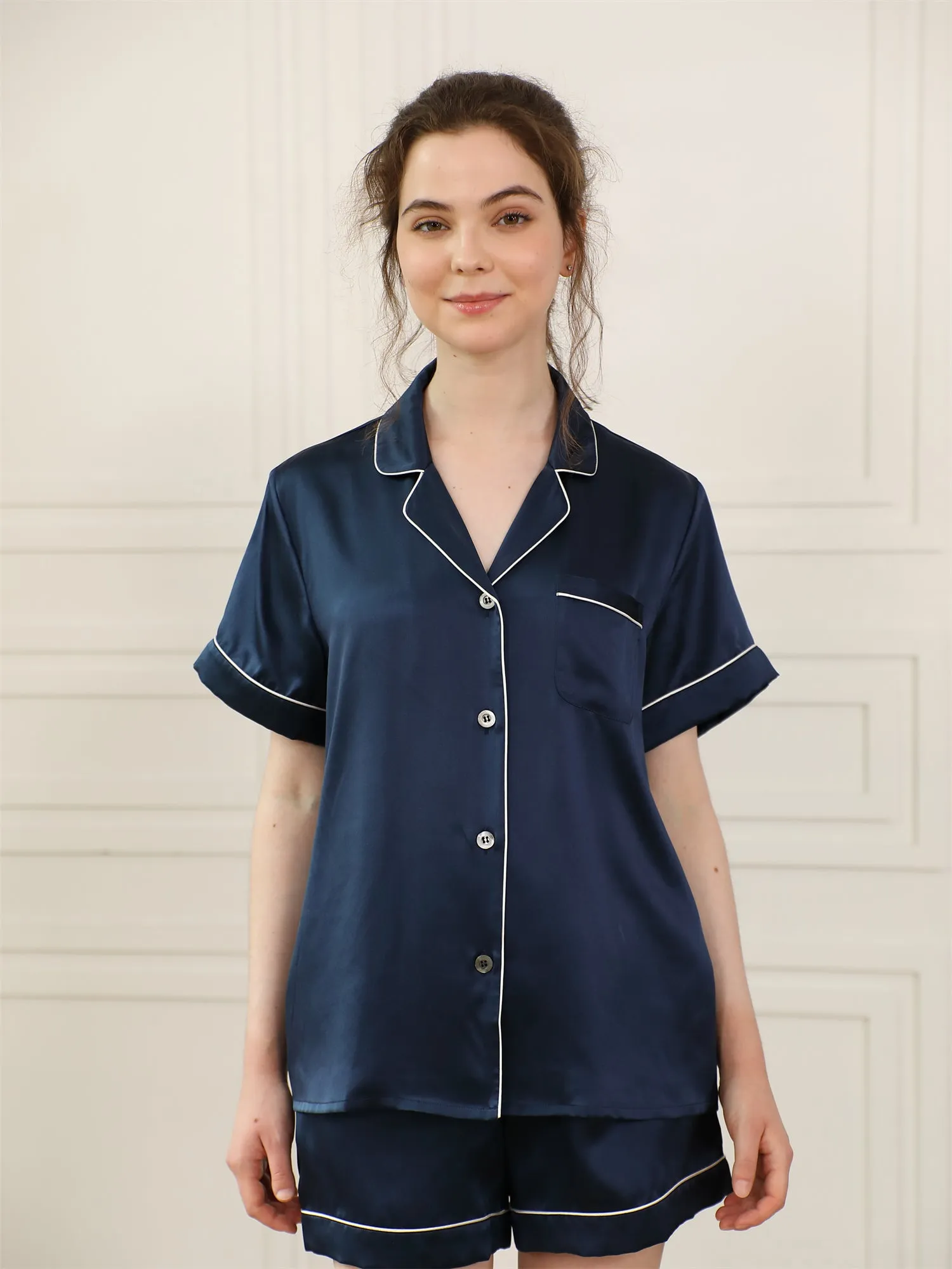 Pure Silk Pajamas Shorts Set For Women
