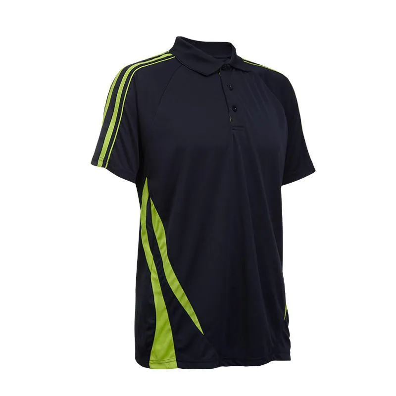 Quick Dry Unisex Polo T-shirt with Stripes accents